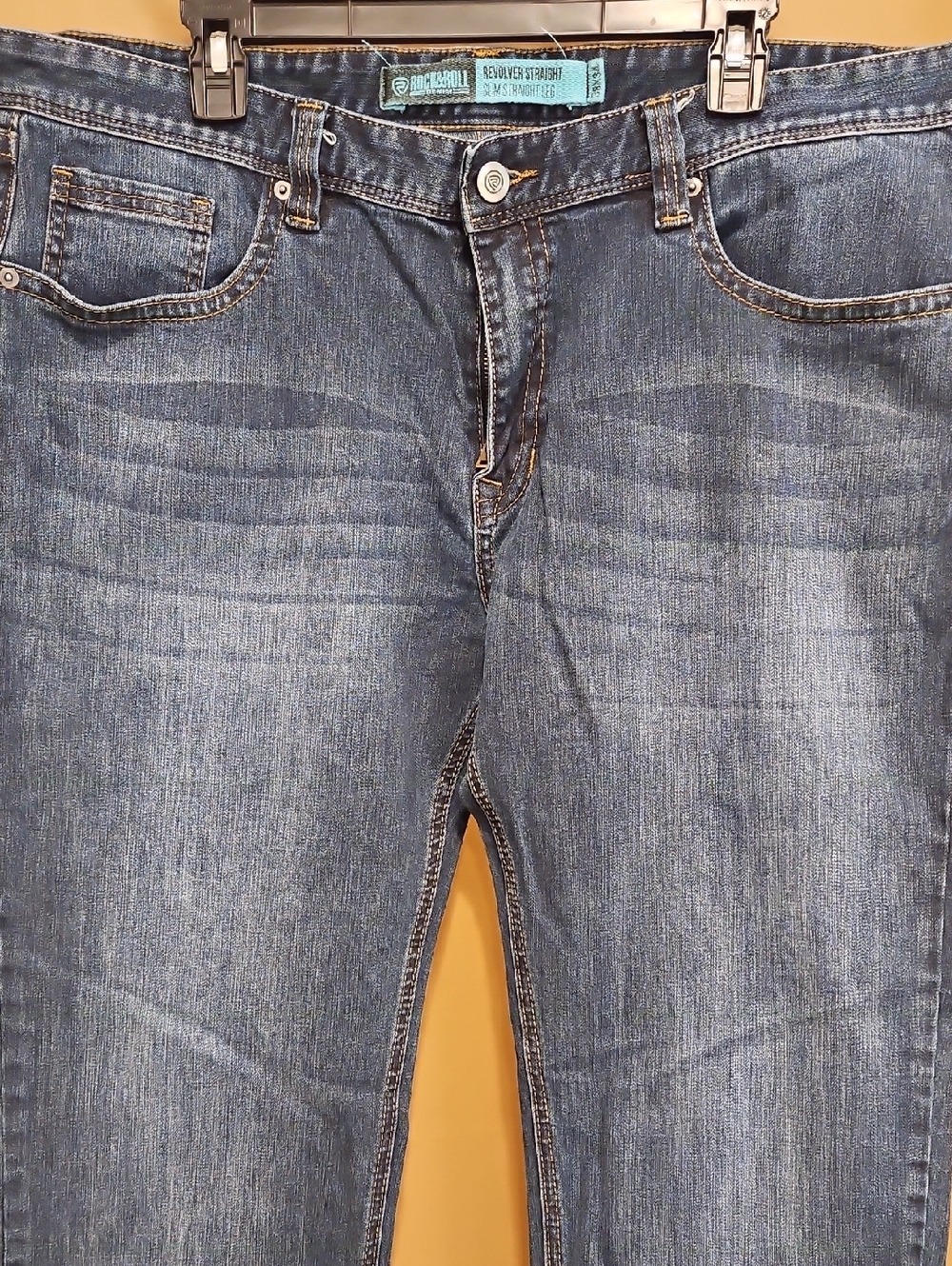 CLEARANCE SALE! Rock & Roll Men's Blue Denim Jeans - Slim Straight Fit
